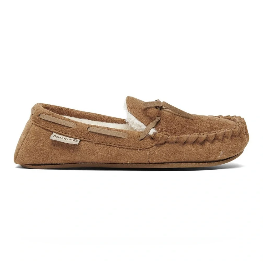 BEARPAW Little Kids Unisex Sawyer II Moccasin Slippers (M,L; Hickory)